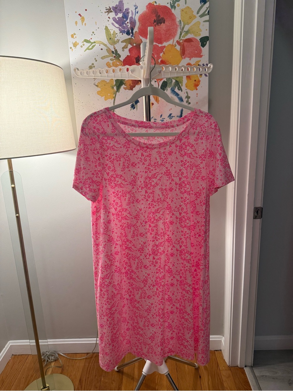 Lilly Pulitzer Pink Floral Tee Shift Dress